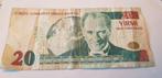 20 Turkse Lira. Groen biljet, Ophalen of Verzenden, 100 euro