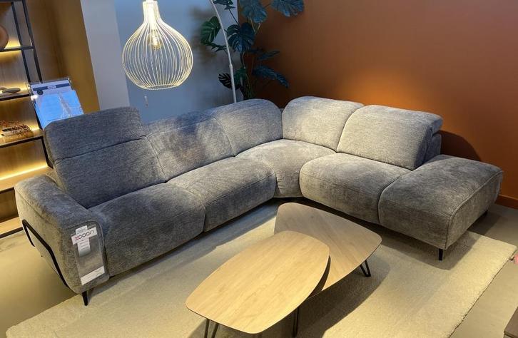 Electrische hoekbank Nazare Xooon, Huis en Inrichting, Banken | Complete zithoeken, Zo goed als nieuw, Metaal, Stof, Ophalen