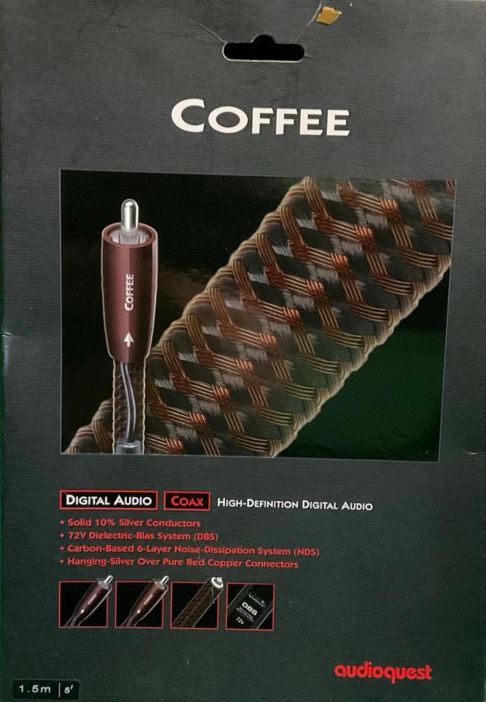 Audioquest Coffee Digitale Audio Coax Kabel, Audio, Tv en Foto, Audiokabels en Televisiekabels, Nieuw, Coaxiale kabel, Minder dan 2 meter