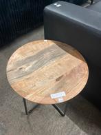 Nieuw! 1 mango houten bijzettafels/salontafels, Ophalen, Minder dan 55 cm, ., Rond