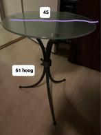 Tafeltjes, Huis en Inrichting, Tafels | Bijzettafels, Minder dan 55 cm, Gebruikt, Rond, Glas