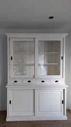 Landelijke crème buffetkast/ vitrinekast met schuifdeuren, Huis en Inrichting, Ophalen, Gebruikt, 150 tot 200 cm, 25 tot 50 cm