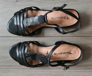 Leuke zwarte zomerse sandalen Tamaris sandaaltjes