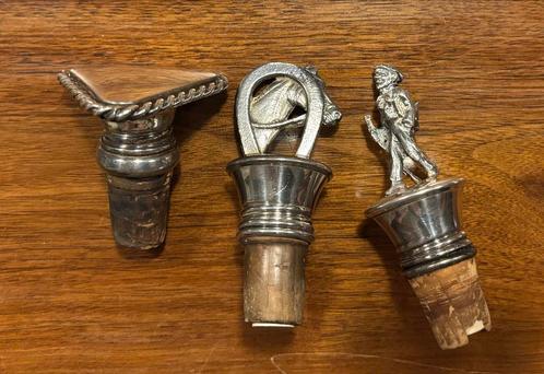 Antieke Wijnstoppers Set van 3, verzilverd, Antiek en Kunst, Antiek | Woonaccessoires, Ophalen of Verzenden