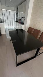 Moderne  graniet zwarte eettafel, Huis en Inrichting, Tafels | Eettafels, Overige materialen, 100 tot 150 cm, Ophalen of Verzenden