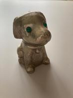 Vintage piggy bank,  dog / puppy, silver, child room decor, Ophalen of Verzenden, Metaal of Blik
