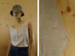 Vintage beige mouwloze blouse met lichte print maat M | 374, Beige, Maat 38/40 (M), Vintage, Zo goed als nieuw