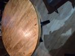 Te koop ronde eettafel met mahonie blad, Ophalen, Rond, Zo goed als nieuw, 75 cm of meer