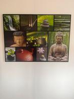 Canvas boeddha schilderij 100x140 cm., Ophalen, Zo goed als nieuw, Schilderij, 75 cm of meer