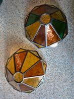 Set van 2 leuke Tiffany stijl glas in lood lampenkapjes., Ophalen of Verzenden