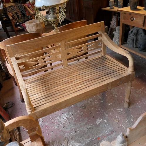 2 zits teak tuinbank stationsbank st21 teakhout bank 110cm, Antiek en Kunst, Kunst | Niet-Westerse kunst, Ophalen of Verzenden