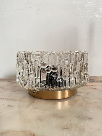 Vintage plafondlamp/plafonniere Glas incl armatuur beschikbaar voor biedingen