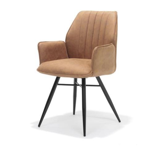 Armstoel Clark stof soft cognac | Webshop, Huis en Inrichting, Stoelen, Nieuw, Metaal, Stof, Overige kleuren, Ophalen of Verzenden