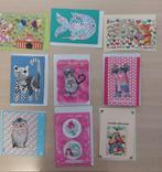 9 zelfgemaakte kaarten., Ophalen of Verzenden, Nieuw, Overige thema's, Knipvel
