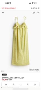 Gele Strappy Jurk met Volant, Ophalen, Geel, Maat 42/44 (L), Nieuw