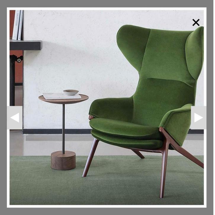 Cassina P22 fauteuil groen velvet (nieuwprijs €4585), Huis en Inrichting, Stoelen, Zo goed als nieuw, Eén, Stof, Overige kleuren