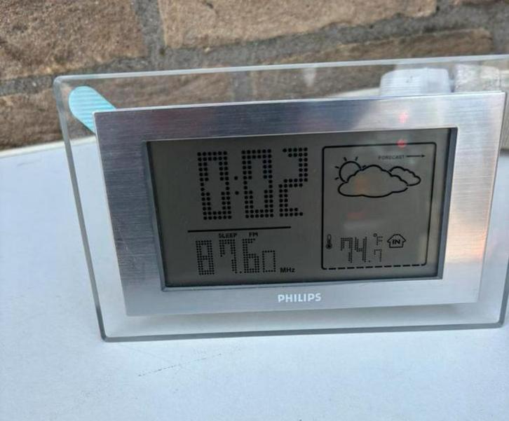 Philips AJ210 weer- en klokradio, Witgoed en Apparatuur, Wekkers, Gebruikt, Digitaal, Ophalen of Verzenden