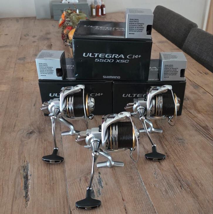 Z.G.A.N. 3x Shimano Ultegra Ci4+ 5500 XSC molens(reels,molen, Watersport en Boten, Hengelsport | Karpervissen, Zo goed als nieuw