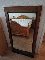 Vintage spiegel met houten frame, Ophalen, Rechthoekig, 100 tot 150 cm, Minder dan 100 cm