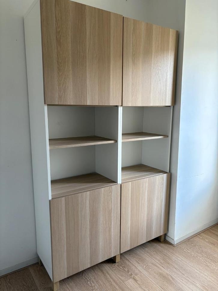 Besta wit met eiken 120x40x192, Huis en Inrichting, Kasten | Boekenkasten, Zo goed als nieuw, 100 tot 150 cm, 150 tot 200 cm, 25 tot 50 cm