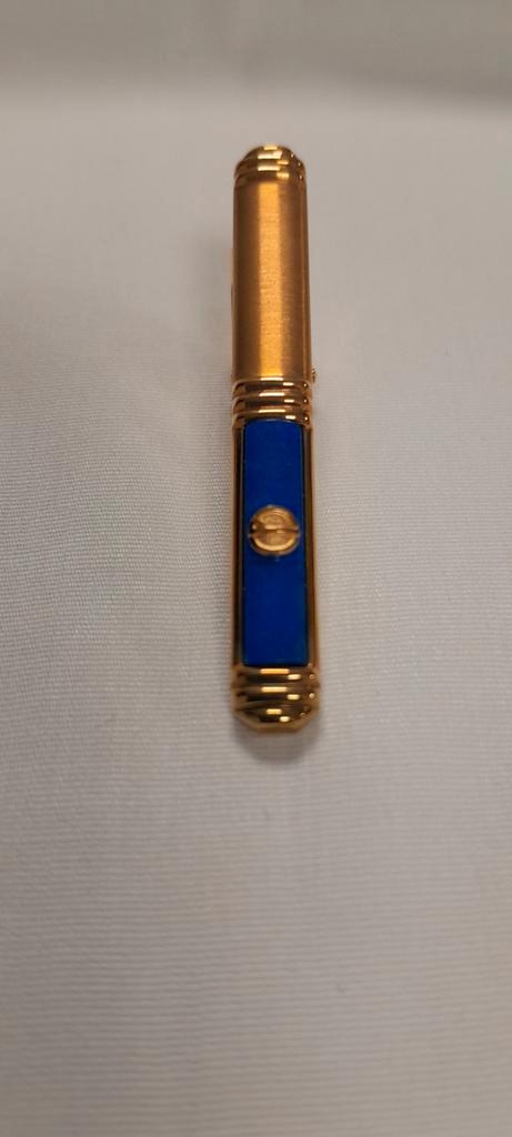 Vintage Dunhill Dasspeld | Verguld met Lapis, Sieraden, Tassen en Uiterlijk, Manchetknopen, Zo goed als nieuw, Goud, Verguld, Ophalen of Verzenden