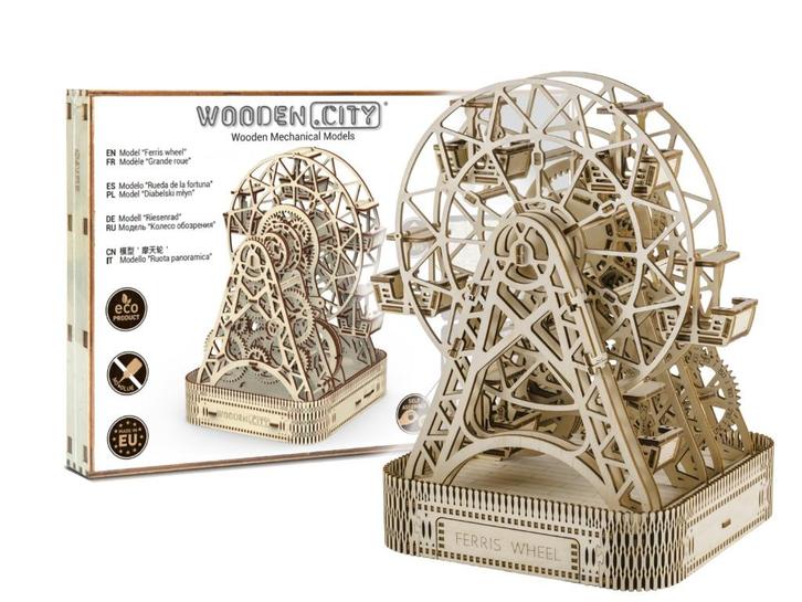 3D Houten Puzzel Ferris Wheel - DIY Wood Puzzles, Hobby en Vrije tijd, Denksport en Puzzels, Nieuw, Rubik's of 3D-puzzel, Minder dan 500 stukjes