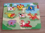 Houten puzzel met dieren, Ophalen of Verzenden, Zo goed als nieuw, Van hout, Minder dan 10 stukjes