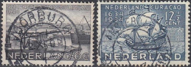 Nederland- 1934 - Curaçao - NVPH-267 en NVPH-268 - G, Postzegels en Munten, Postzegels | Nederland, Gestempeld, T/m 1940, Verzenden