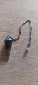 Pendel steen labradoriet facet groen, Sieraden, Tassen en Uiterlijk, Antieke sieraden, Ophalen, Overige materialen, Ketting