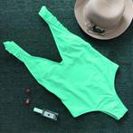 Badpak push-up neon groen sexy push up fel monokini S M L, Kleding | Dames, Badmode en Zwemkleding, Verzenden, Nieuw, Groen, Badpak