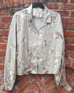 Shein - blouse LM - maat L - khaki - tijgerprint, Kleding | Dames, Blouses en Tunieken, Maat 38/40 (M), Verzenden, Zo goed als nieuw