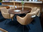 6 Nieuwe Armleuning stoelen, Camel, zwart frame en greep., Ophalen, Bruin, Nieuw, Metaal