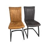 Actie! Eetkamerstoel Amara | Cognac - Antraciet | Van €230,-, Ophalen, Metaal, Twee, Overige kleuren