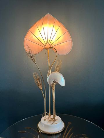 Vintage Antonio Pavia tafellamp nautilus kraanvogel beschikbaar voor biedingen
