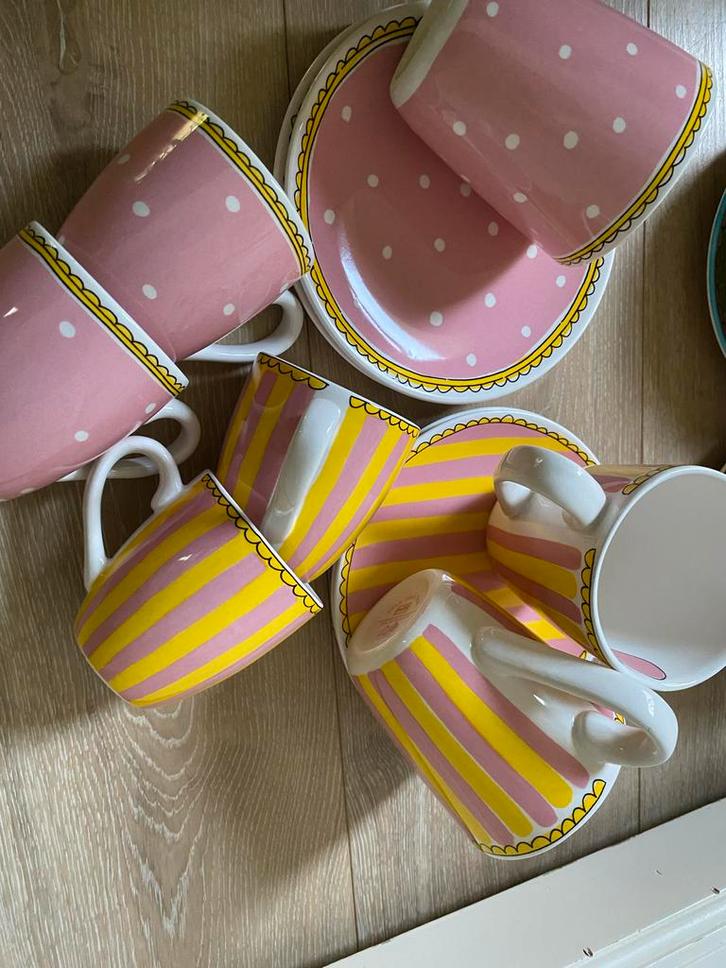 Blond Amsterdam Setje Kopjes en Schotels, Huis en Inrichting, Keuken | Servies, Zo goed als nieuw, Kop(pen) en/of Schotel(s), Blond Amsterdam