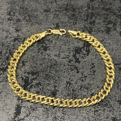 18 karaat gouden armband cuban gourmet schakel, Sieraden, Tassen en Uiterlijk, Armbanden, Nieuw, Goud, Ophalen of Verzenden