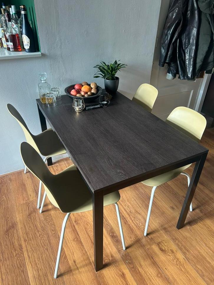 4x IKEA Leifarne Eetkamerstoel, groen/Sefast wit, Huis en Inrichting, Stoelen, Zo goed als nieuw, Vier, Kunststof, Overige kleuren