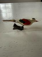 Antieke oude kerstbal gekleurde vogel op klem, Diversen, Kerst, Ophalen of Verzenden