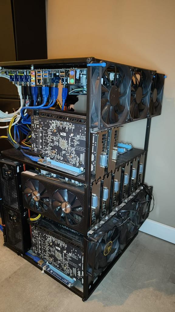 Mining setup, Computers en Software, Videokaarten, Gebruikt, PCI-Express 3.0, GDDR5, Ophalen
