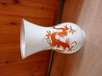 Draken vaas, Ophalen of Verzenden, Minder dan 50 cm, Rood, Glas