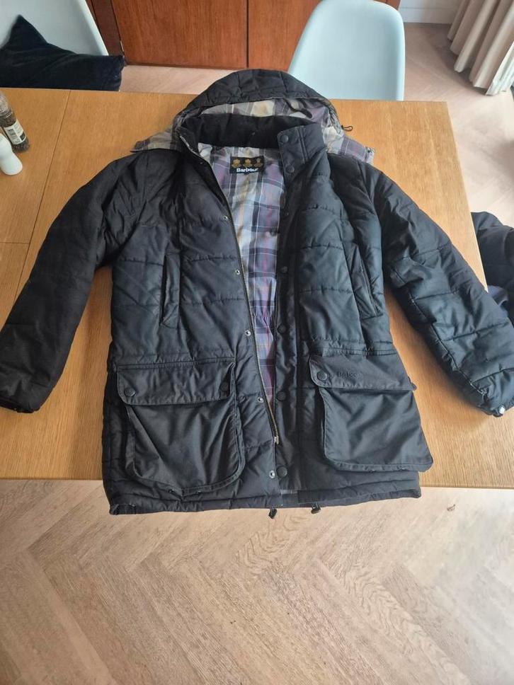 Barbour winterjas - Maat M, Kleding | Heren, Jassen | Winter, Gedragen, Maat 48/50 (M), Zwart, Ophalen of Verzenden