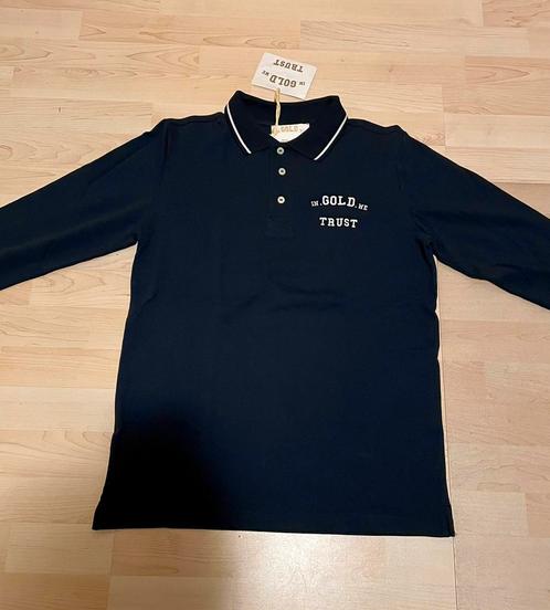 In Gold We Trust heren longsleeve polo, maat S, gloednieuw, Kleding | Heren, Polo's, Nieuw, Maat 46 (S) of kleiner, Blauw, Ophalen of Verzenden