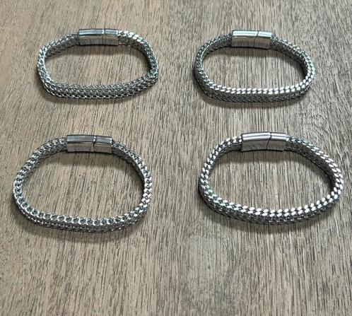 RVS Schakelarmband 20 cm – Dubbele Rij | Uniseks, Sieraden, Tassen en Uiterlijk, Armbanden, Nieuw, Staal, Zilver, Ophalen of Verzenden