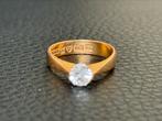 18 karaat gouden ring 1 natuurlijke diamant van 0.58ct! 17mm, Ophalen of Verzenden, 17 tot 18, Met edelsteen, Dame