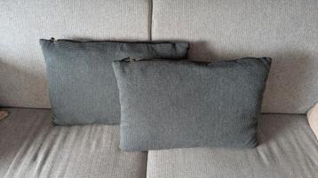 Decoratie kussens 2x 48x32cm grijs/blauw beschikbaar voor biedingen