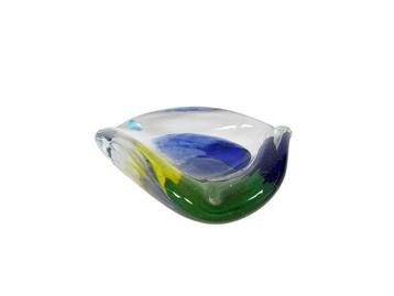 Glas galerie - helder glas - blauw - geel - Studio glas  beschikbaar voor biedingen