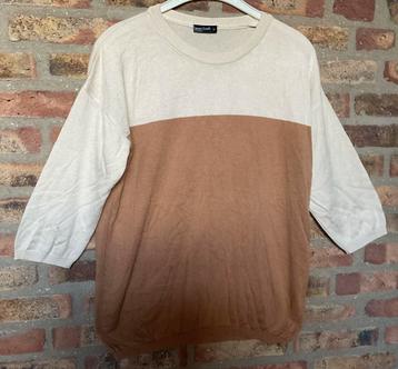 Als nieuw! Laura Torelli prachtige trui, cognac creme mt 44 beschikbaar voor biedingen