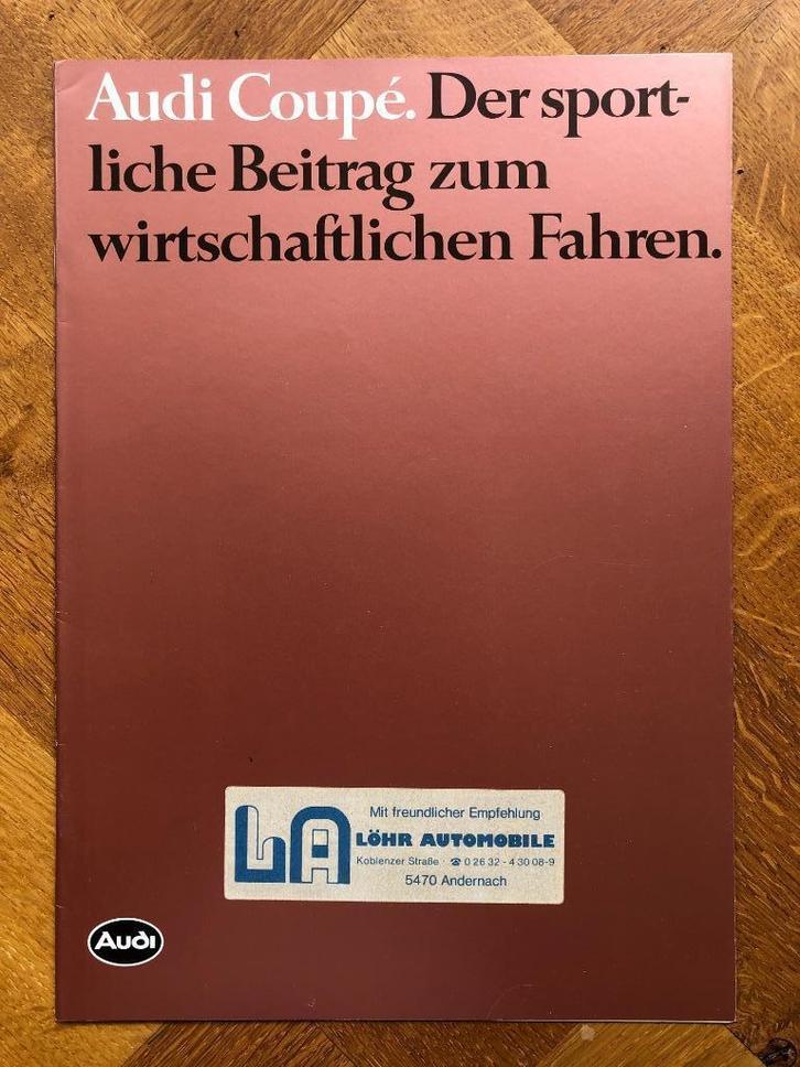 Audi Coupé Duitse folder 1984, Boeken, Auto's | Folders en Tijdschriften, Nieuw, Audi, Verzenden