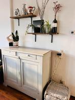 Mooie lichtgrijze brocante meidenkast, Ophalen, Gebruikt