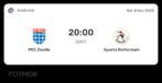 PEC Zwolle - Sparta Rotterdam. Zaterdag 8 november. 2 = € 60, Twee personen, November